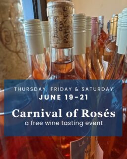 Every year in June over one long weekend, we gradually open one of every still bottle of rosé in the store! This is one of our favorite events every year and we cannot wait to taste them all again during this FREE event!
CARNIVAL of ROSÉS
Thursday, Friday & Saturday
June 19-21
10am-7pm
When you stop in, several wines will be open to taste! This free tasting is a great opportunity to learn more about rosé and find a new favorite for the beach, the pool, the porch or even lunch!
.
.
.
#trybeforeyoubuy #neworleansevents #winetastingevent #magazinestreetwinestore #magazinestreetevents #roséallday